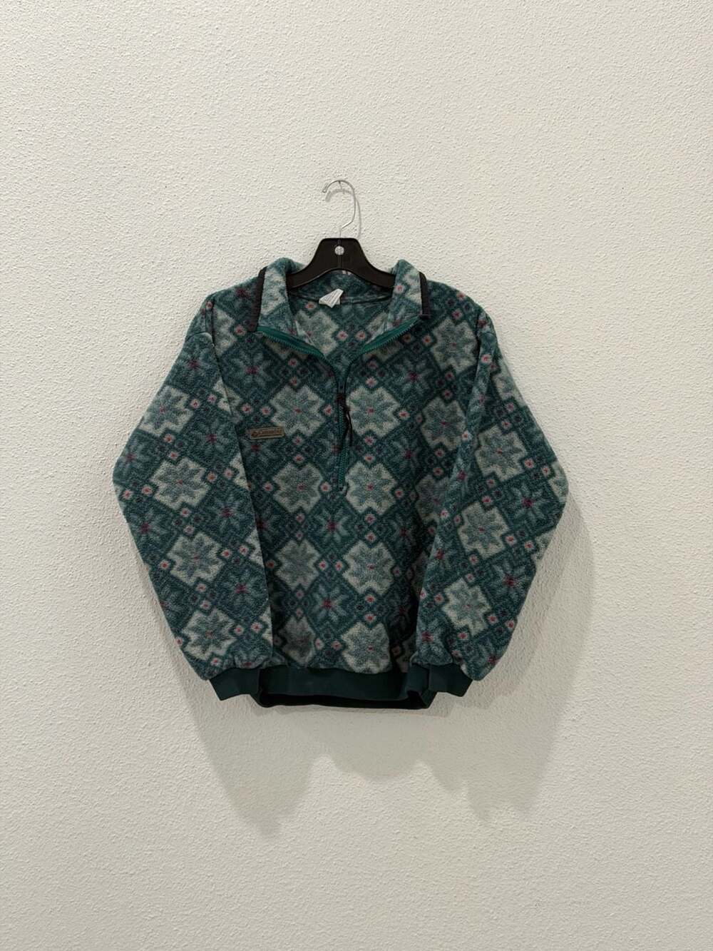 Vintage 90s Columbia Aztec Geometric 1/2 Zip Fleece Pullover Women’s M USA